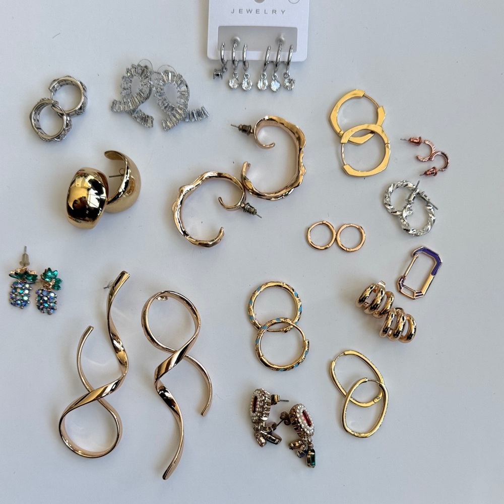 Elegant Gold and Silver Earring Set